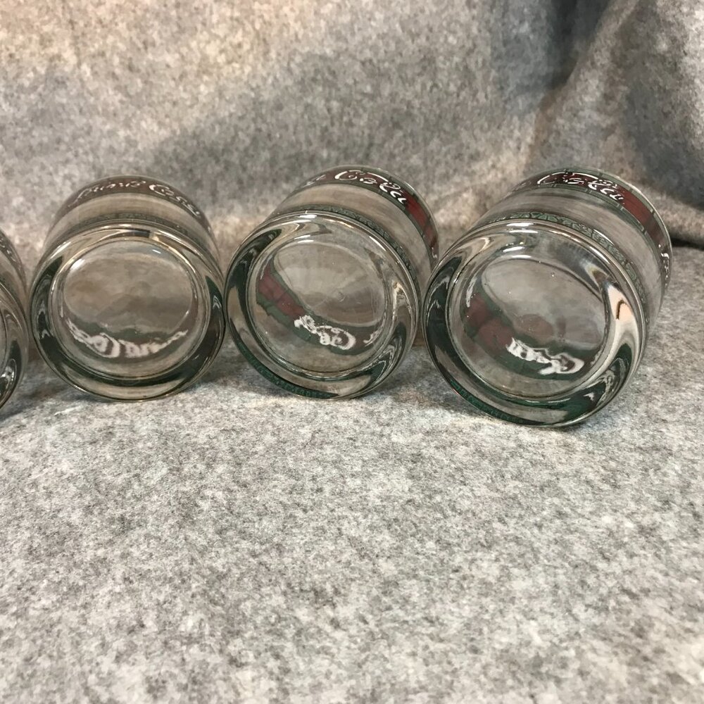 6 Coca Cola Glasses Vintage Tiffany Style Stained "Drink Coca Cola" Glass - Picture 11 of 12